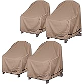 ULTCOVER Waterproof Patio Adirondack Chair Cover 4 Pack for Outdoor Chair Size Upto 32W x 35D x 36H inch