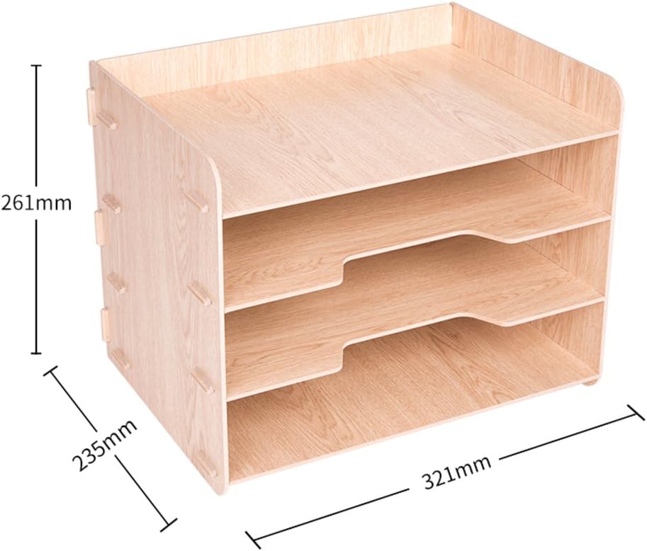 DLWDMRV Office wooden desk organizer with multiple shelves,Wood files supplies Organizer for home & office use-D