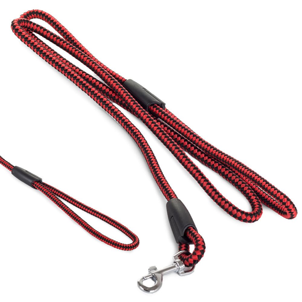 PARENCE. - Durable Nylon Dog Lead with Handle/Lead for Pets - 1.20m, Red and Black