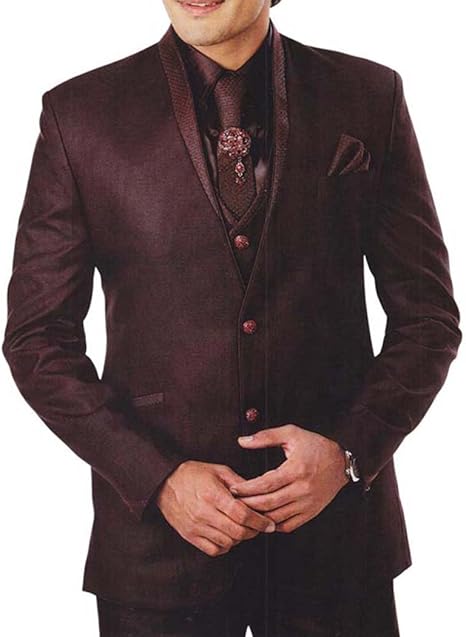 Amazon Inmonarchメンズブラウン7 Pcタキシードスーツindian Wedding Tx905 Us サイズ 34 X Long カラー ブラウン フォーマル 通販