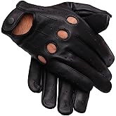 Genuine Leather Gloves for Men (Black, Large)