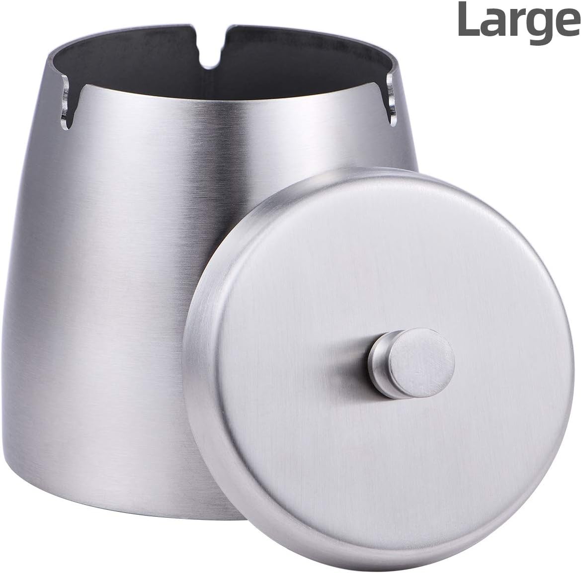 INONE Ashtrays with Lid for Cigarette, Stainless Steel Ashtray for Outdoors, Patio, Yard, Home