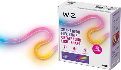 Ruban LED Neon Flex, 16 millions de couleurs et nuances de blanc, Bande LED 3 m, Scènes de lumières dynamiques, Connexion WI-FI, Contrôle par la Voix, App, Alexa,Google Assistant et Apple HomeKit