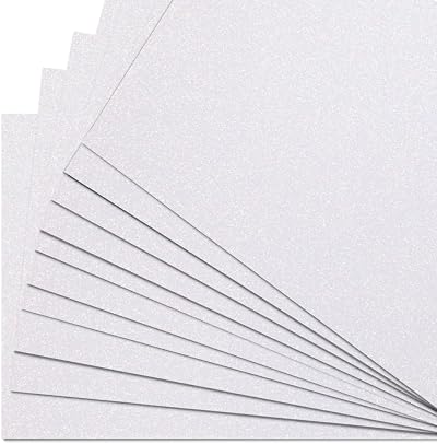 Springboard Supplies White Glitter Card Sheets 10-Pack 290gsm A4 Non Shed