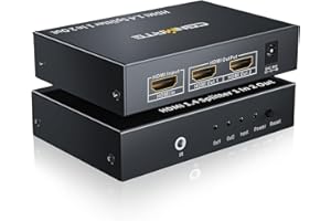 CENMATE 4K HDMI Splitter 1 in 2 Out for Dual Monitors, 4K30HZ HDMI Display Duplicate/Mirror, Support HDMI 1.4, 3D Video Playback