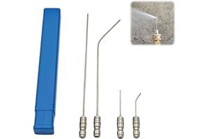 Pressure Washer Nozzle Tips for AC & Washing Machine Cleaning, 4 Pack Stainless Steel Extension Wand Spray Nozzle Kit, Water 