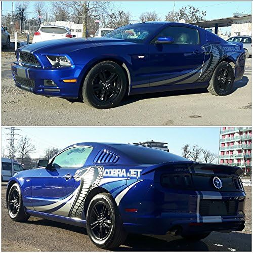 Cobra Jet design decals for Ford Mustang in Metallic (Blue/Silver Metallic)