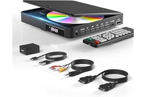 Mini DVD Player for TV Portable Region Free Little HD DVD Players with HDMI Headphone Remote Compact CD/DVD Player ARAFUNA