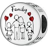 BABAMIA Fits Most Bracelets And Necklaces 925 Sterling Silver Charms Bible family Heart Rock Charm Pendant,Series Silver Beads Charms For Women Bracelets Jewelry Making
