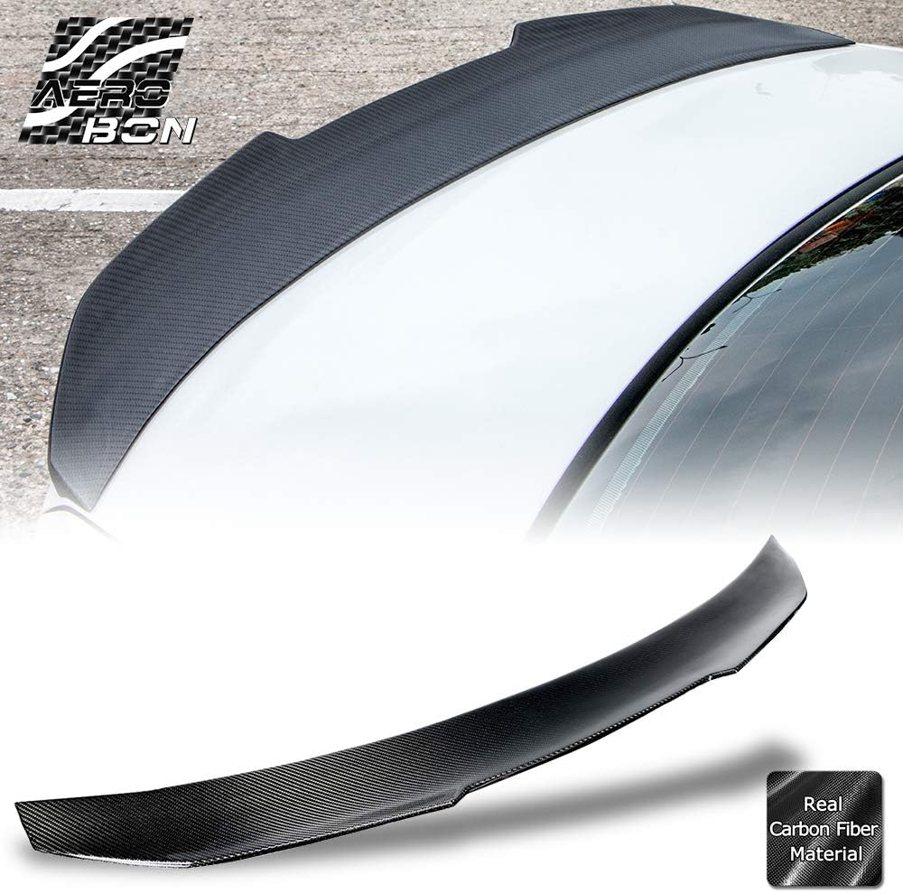 AeroBon Real Carbon Fiber Trunk Spoiler Wing Compatible with 05-13 E92 M3 and E92 Coupe, High-Kick Style