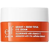 e.l.f. SKIN Bright + Brew-tiful Eye Cream, Helps Brighten Appearance Of Undereye Dark Circles & Repair Puffiness, Vegan & Cruelty-Free