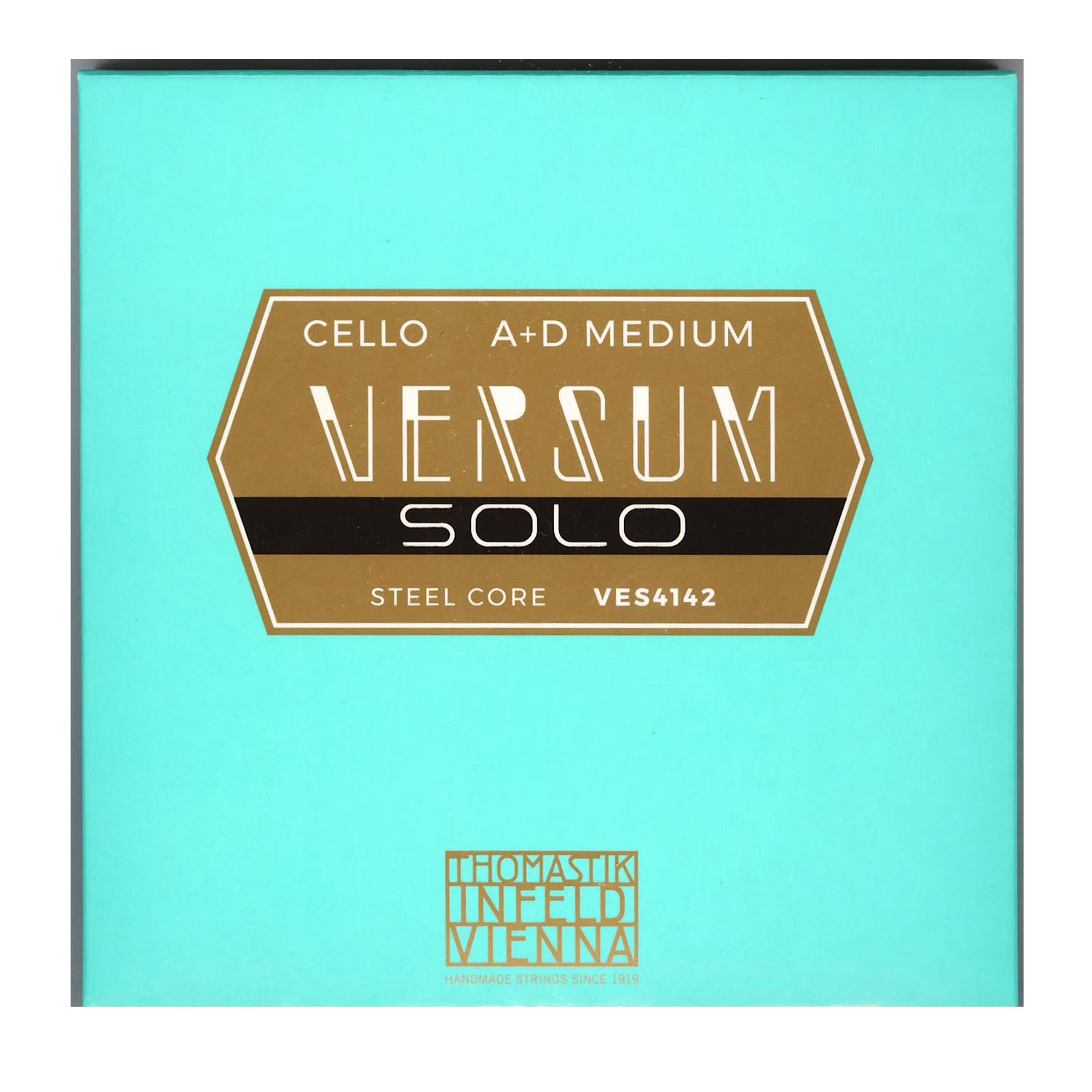 Thomastik string set for cello 4/4 Versum Solo - set A+D string, steel wire, winding made of special alloy, medium