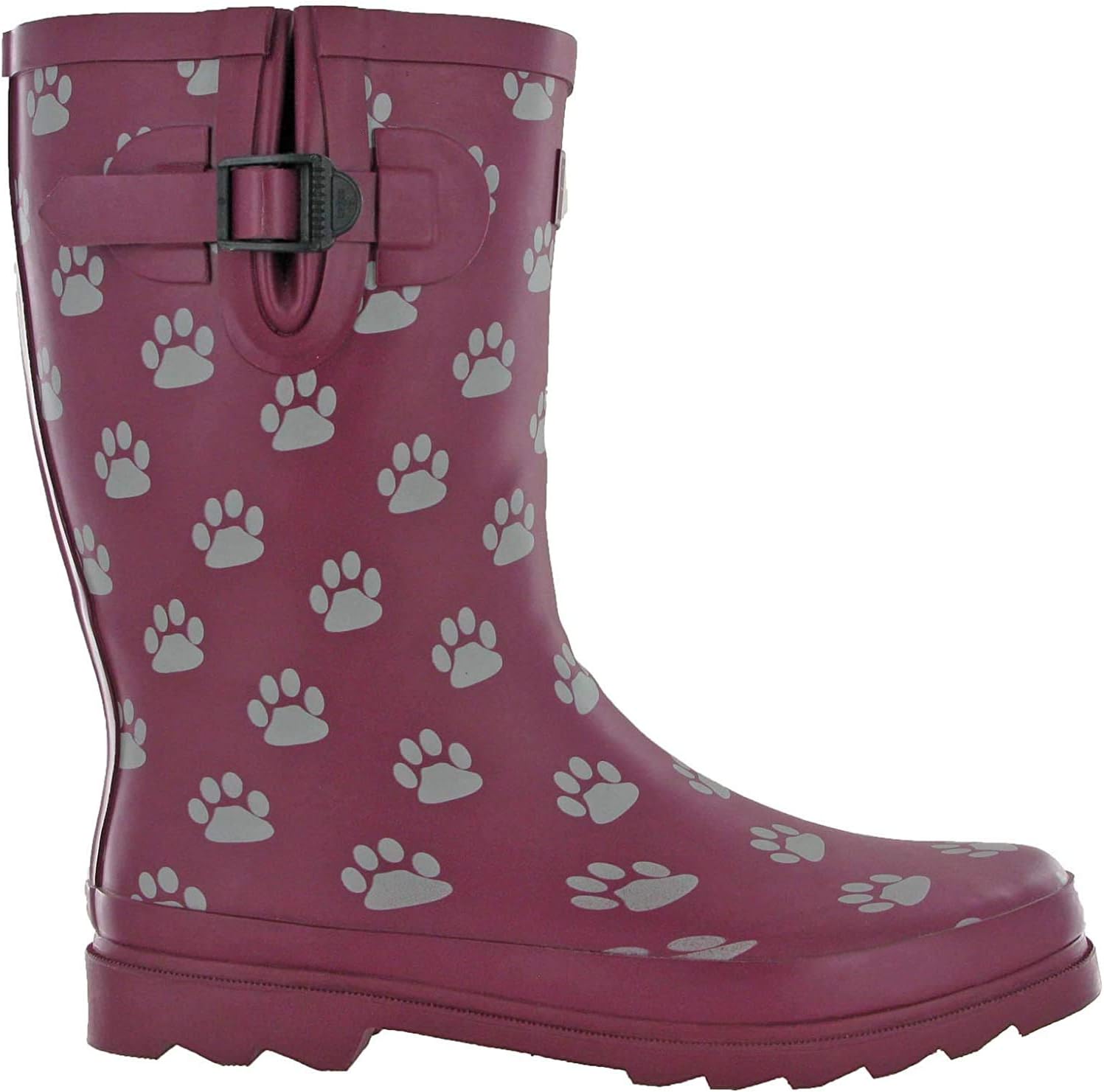 TOSH Wellingtons Festival Dog Paw Black Half & Full Printed Womens Boots