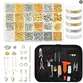 fuvooi Jewelry Repair Kit, Jewelry Making Supplies Kit Jewelry Pliers Set with Wires, Chain, Tweezers, Lobster Clasps, Jewelry Jump Rings