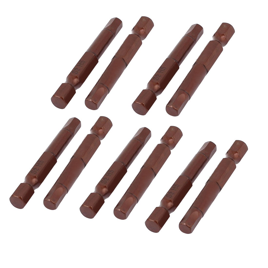Sourcingmap 1/4 Inch Hex Shank 5mm Hexagon Tip Magnetic Screwdriver Bits 10pcs