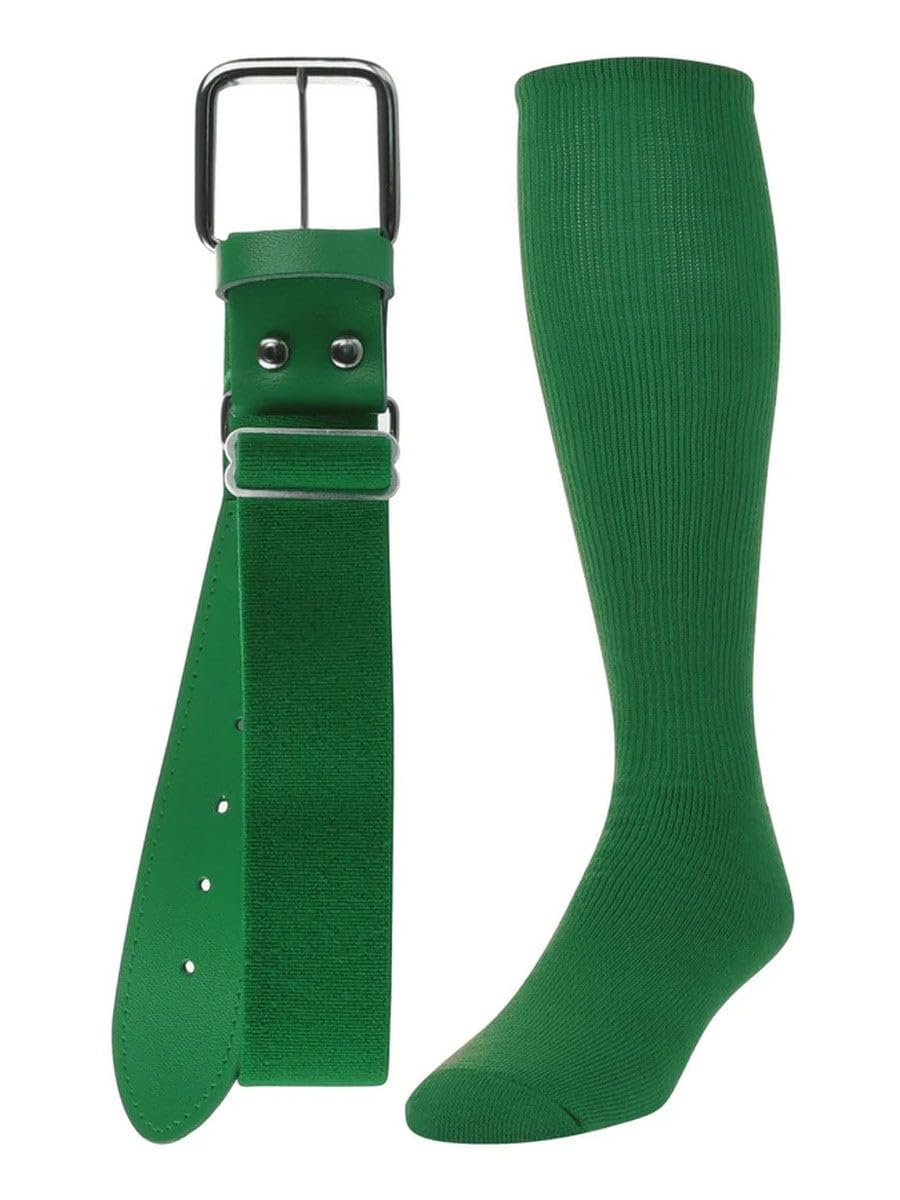 TCK Twin City - Calcetines de béisbol y cinturón, color verde Kelly, talla pequeña