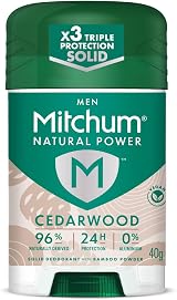 Mitchum Men Natural Deodorant Stick Aluminium Free Vegan Cruelty Free Cedarwood view 1
