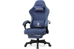 GTPLAYER Gaming Chair, Computer Office Chair with Pocket Spring Cushion, Linkage Armrests and Footrest, High Back Ergonomic C