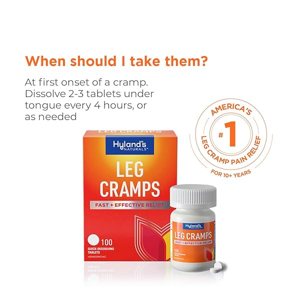HYLAND’S LEG CRAMP TABLETS, NATURAL RELIEF OF CALF, LEG AND FOOT CRAMP, QUICK DISSOLVING TABLETS, 100 COUNT