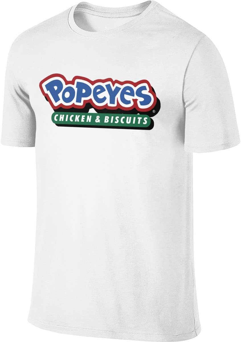 PORRO New Personalized Popeyes Wordmark Logo Fashion Funny T Shirts O-Neck for Mens Black