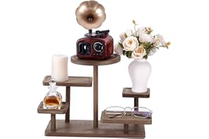 PH PandaHall 5 Layer Wood Riser Stand Tiered Display Stand Jewelry Organizer Holder Tiered Tray Rack Wood Flower Plant Shelf 