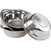 Minekkyes 4-Pack Stainless Steel Mixing Bowls, Metal Nesting Bowls