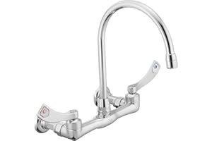 Moen Commercial M-DURA Chrome Two-Handle Wall Mount Kitchen or Utility Faucet, 8126