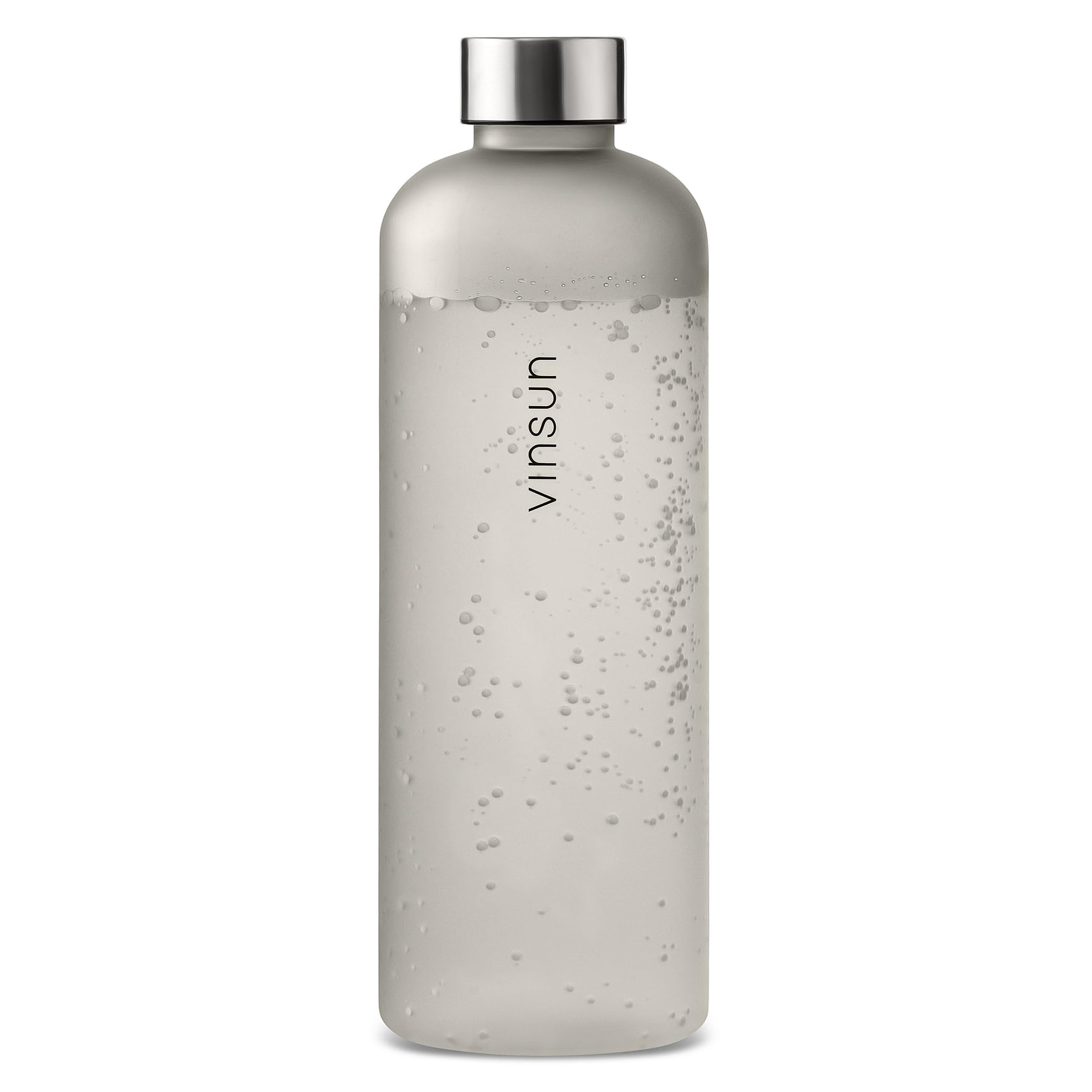 VINSUN Water Bottle 1.5L Grey, Leak-proof Water Flask - BPA free, Reusable, Tritan - Drinks Bottle for Sports, Gym, Travel, School, Cycling, Running, Work