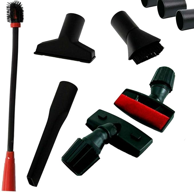 Maxorado Auto LKW KFZ Staubsauger Set Aufsatz Polster + Cockpit Reinigung Bürste + Fugendüse + Flexible Düse + Staubpinsel - 