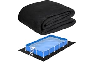 HLIMIOR 11.2 x 7.6 FT Rectangular Pool Liner Pad for Heavy Duty Ground Swimming Pools - Protects Pool Liner, Pool Mat for Pool Bottom Liner Protector to Prevent Punctures Extend Liner Life