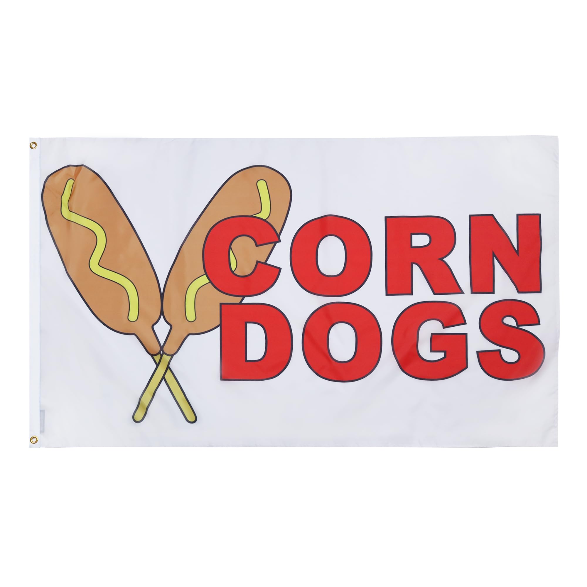AZ FLAG - Corn Dogs Flag - 3x5 Ft - 100D Polyester Hot-Dog Banner with Two Metal Grommets - Fade Resistant - Vivid Colors - 3' x 5' Feet - 150x90 Cm