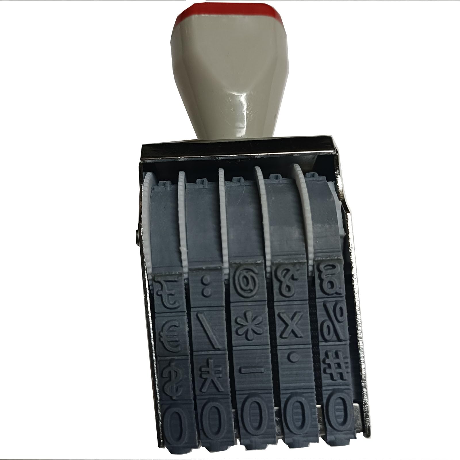 WANLIAN Changeable0-9 Numbers & Symbol Rubber Stamp, Multi-Function Personalized 5 DigitsImprint Size 35 x 7 mm, Multicolor — image 1