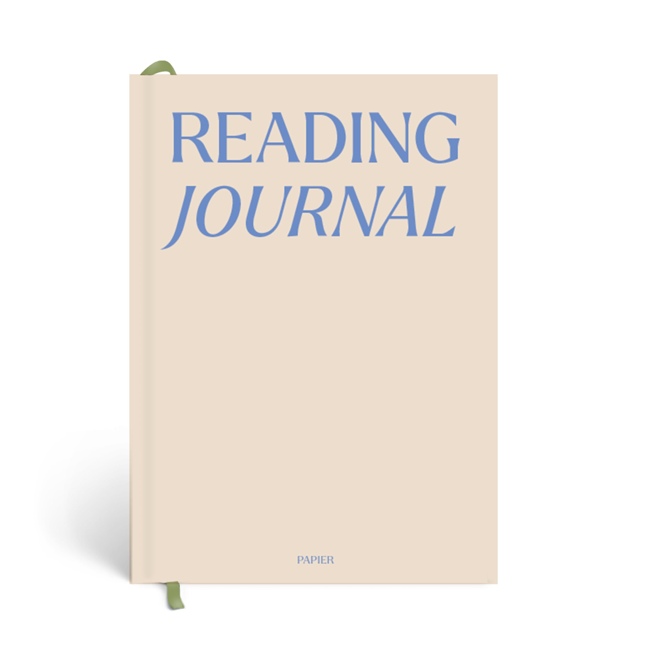 Papier A5 Hardback Reading Journal - Beige | Book Diary to Review 32 Books, Curated Recommendations, Book Club Prompts, Track Borrowed/Lent Books | 85gsm Paper, 3mm Thick Cover | Study & Personal Use