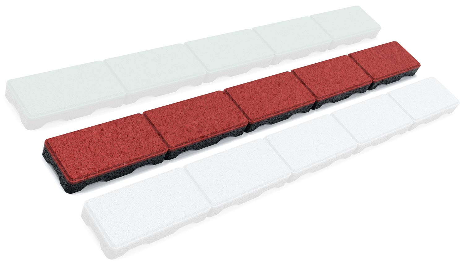 rubber mowing edge / lawn edging „Secuplay“, 100x10x3,6cm, RED