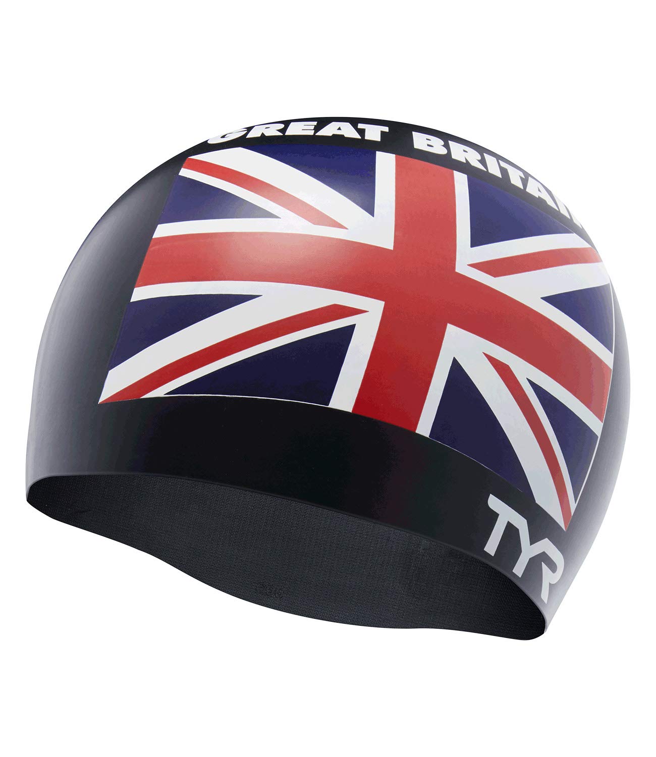 TYR Unisex's Britain Silicone Adult Fit Swim Cap, Black