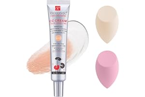 LADYFOX Color Correcting CC Cream, CC Cream Foundation Rich In Centella Asiatica, Invisible Pores Cream Foundation and Concealer, Moisturizing & Waterproof CC Cream With Spf 25-1.5Oz (LIGHT)