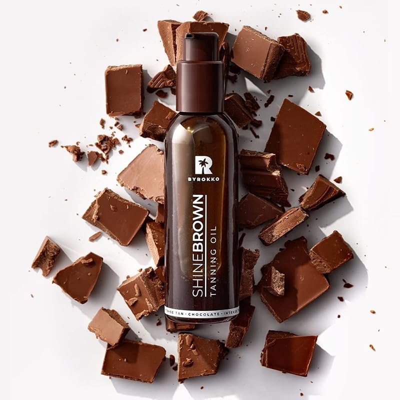 BYROKKO Shine Brown Chocolate Tanning Oil 145ml - Natural Carrot Vitamin E Tan