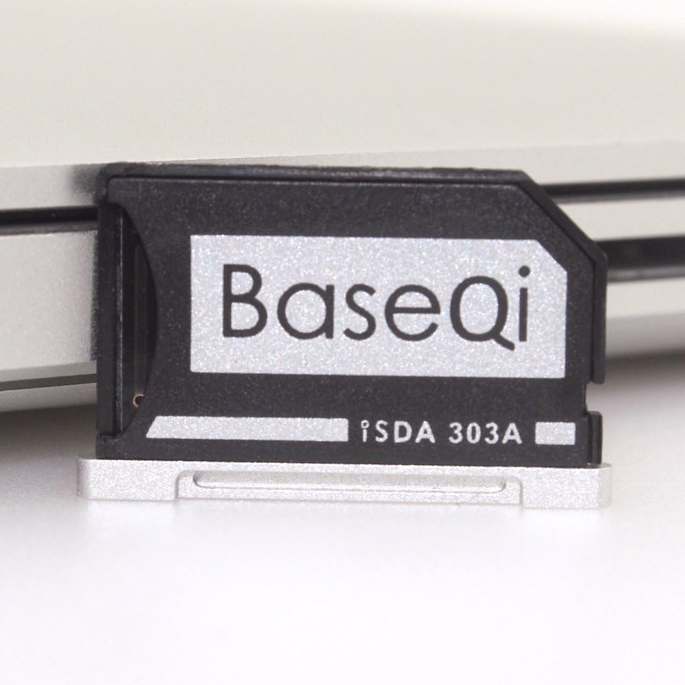 BASEQI Aluminum microSD Adapter for MacBook Pro Retina 13", Silver - Image 3