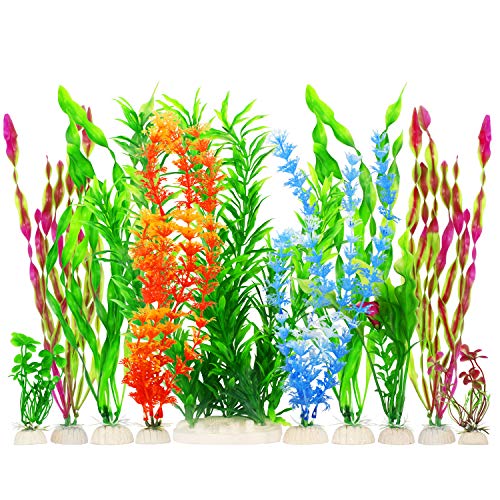 MyLifeUNIT Artificial Fish Tank Plants, Plastic Aquariums Plants