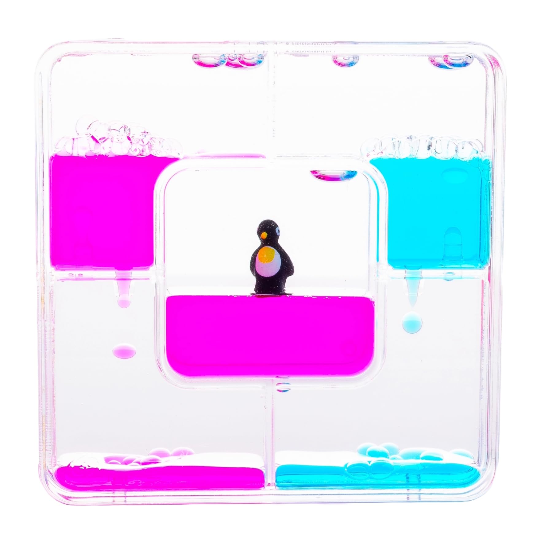 Liquid Sensory Square Penguin Timer for Autism, Sensory Needs, ADHD, Stress Relief, Anxiety. Autism Toy and Special Needs Sensory Fidget.
