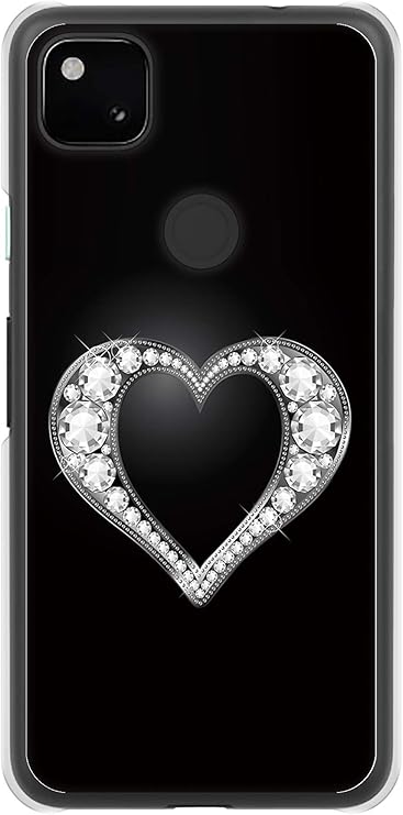 Amazon Simフリー Google Pixel 4a ハード ケース カバー 041 ラインストーンゴージャスハート 素材クリア Uv印刷 ケース カバー 通販