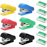 Malijnxin Mini Stapler Set with Staples, 6 Sets, Random Color | Portable, Office Supply
