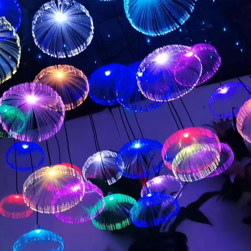 Photo 1 of SGSLT 12V LED Fiber Optic Lights Cherry Flower Ceiling Trees Spider Chandeliers 1.2M for Party Hotel Christmas Decoration Indoor Outdoor 10pcs Jellyfishs