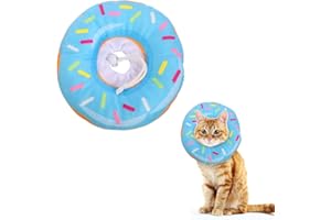 FRIUSATE Cat Cone Collar Soft - Adjustable Elizabethan Recovery Collar, Cute Donut Lightweight Neck Cone for Cats and Kittens After Surgery, Comfortable to Stop Licking