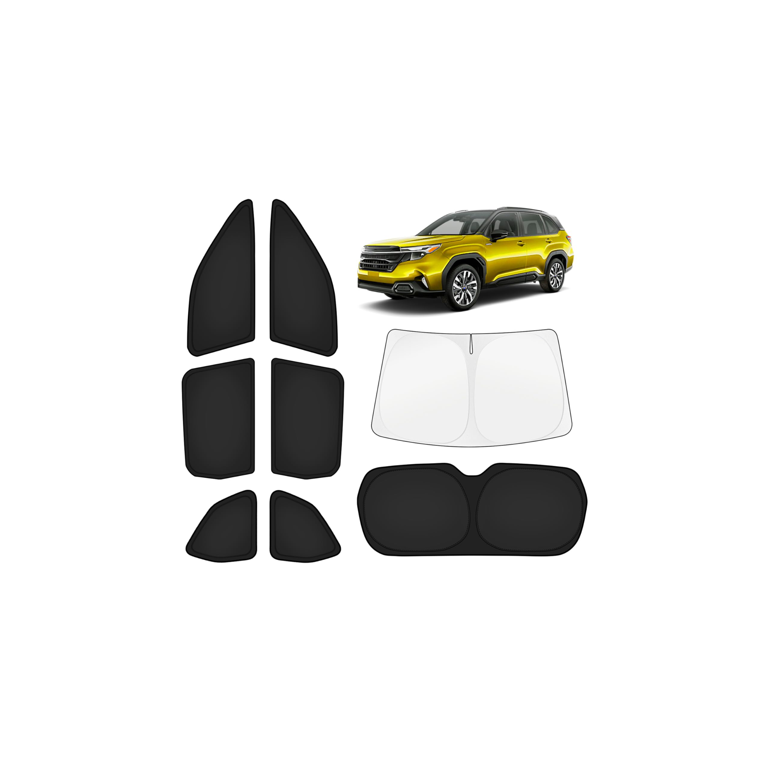 Photo 1 of KUST Car Window Shades for Subaru Forester 2025-2026 Windshield Sun Shade Side Window Cover UV Block Privacy Protection Forester Accessories Foldable Front Rear Full Set 8PCS