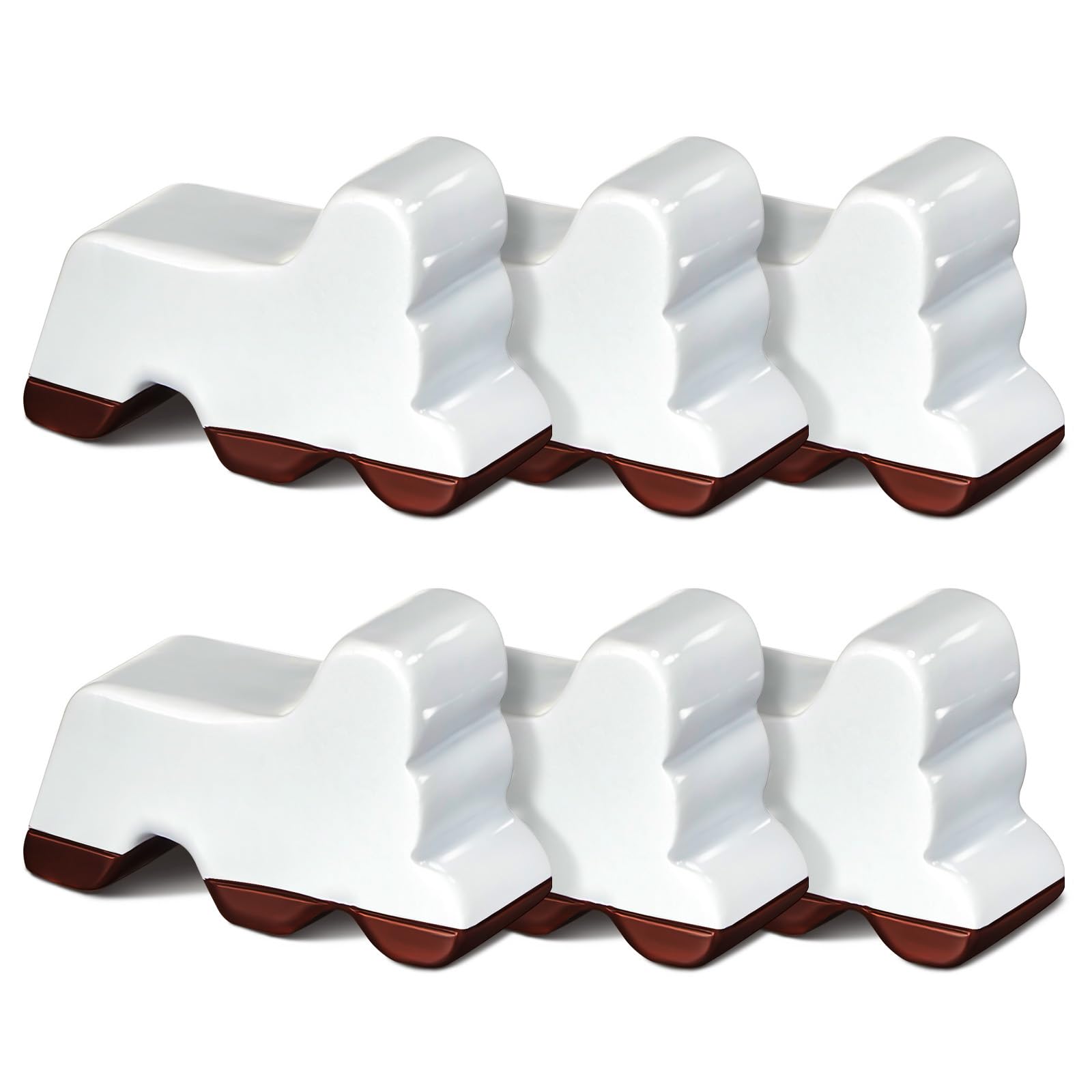 Photo 1 of Kigeli 6 Pcs Resin Garden Pot Feet for Outdoor Planters 3 Inch Long 1.5 Inch Tall Flower Handmade Elevator Plant Feet Frost Proof Lifter for 14-20 in Pot(White)
