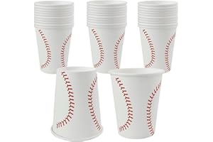 EaciTown Baseball Party Cups Bulk 9OZ Paper Beverage Baseball Cups Baseball Party Decorations Game Day Baseball Baby Shower Baseball Birthday Party Supplies (30), Standard