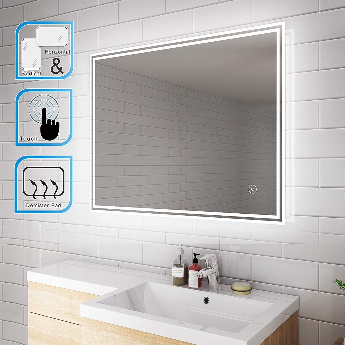 Buy ELEGANT 900 x 700 mm Horizontal Vertical Illuminated LED Bathroom