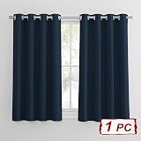 PONY DANCE Blackout Curtain Navy 52x54 Eyelet Panel Thermal Energy Saving view 2