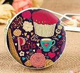 Jadebin Paris Elememts Metal - Tin Steel | Round Shape | Case for Charger, Coins, Earphones & Headphones | Birthday Return Gifts